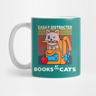 Easily distracted by cats and books Mug